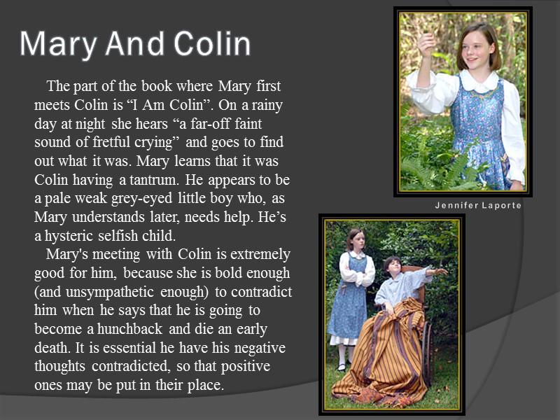 Mary And Colin Jennifer Laporte    The part of the book where
